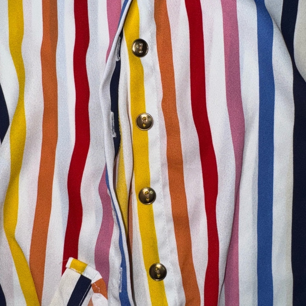Colorful Striped Women's Top - Picture 4 of 5